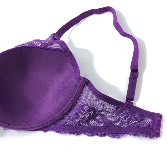 Natori Feathers Purple Lace Padded Underwire Contour Push Up Bra 32DD Nwt - Picture 6 of 8